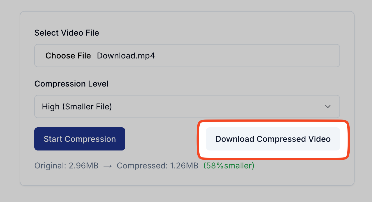 Download Your Compressed Video